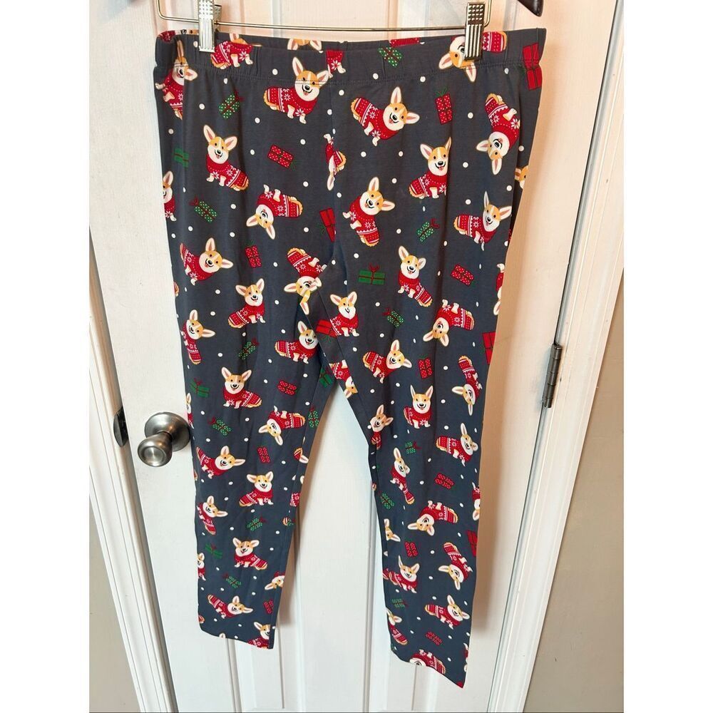 Corgi gray kids pajamas size L 11-13 cotton blend NWT